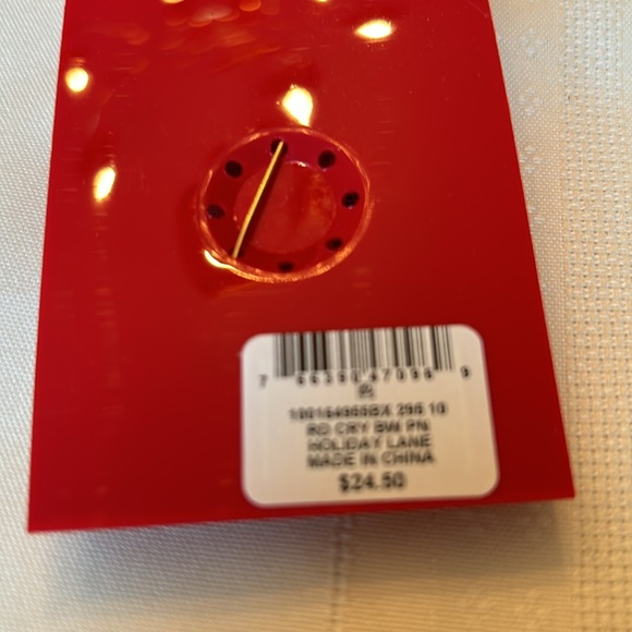 Holiday Lane Red Bow Brooch - Picture 2 of 3